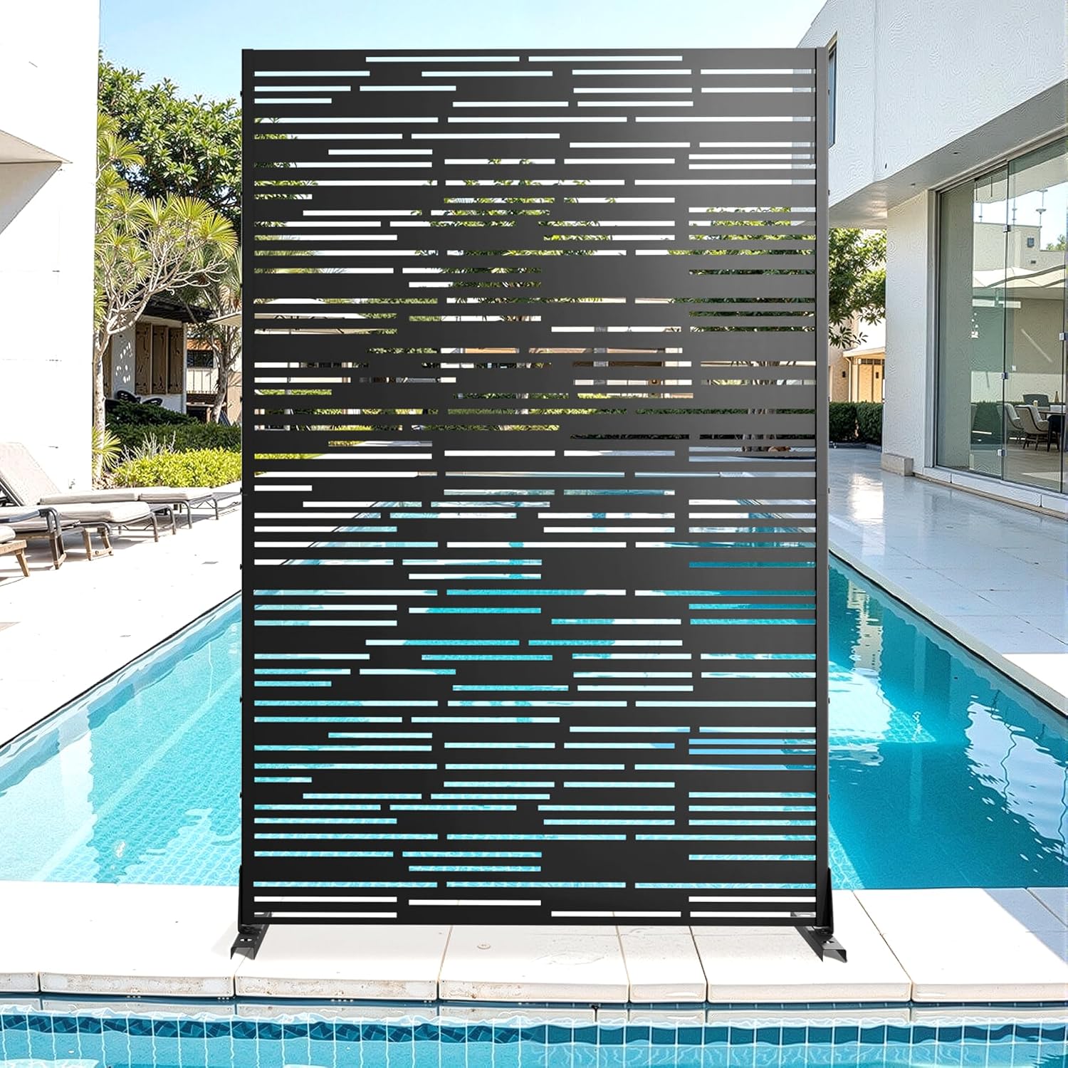 Metal Privacy Screen for Outdoor & Indoor Use, Stylish Panels