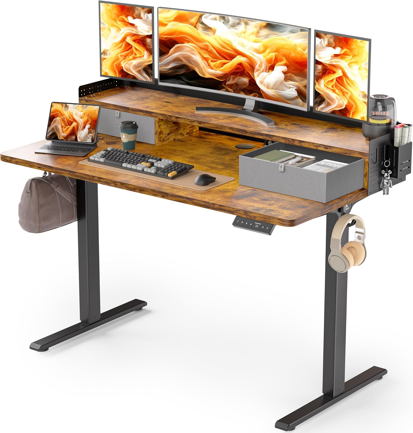 Height Adjustable Standing Desk with Storage - WALKINGDESK