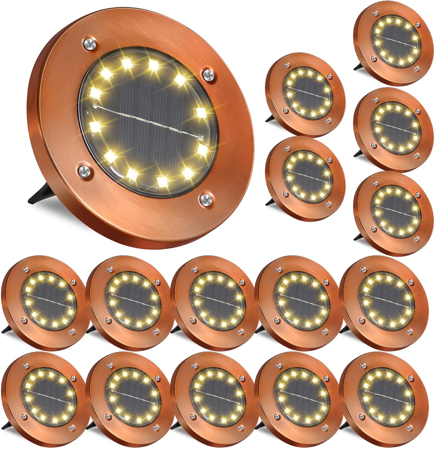 Solar Ground Lights Outdoor Waterproof for Garden Pathway Decor