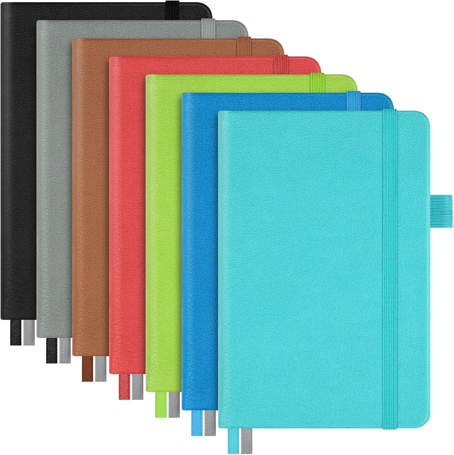 MALEDEN 7 Pack Lined PU Leather Journal Set