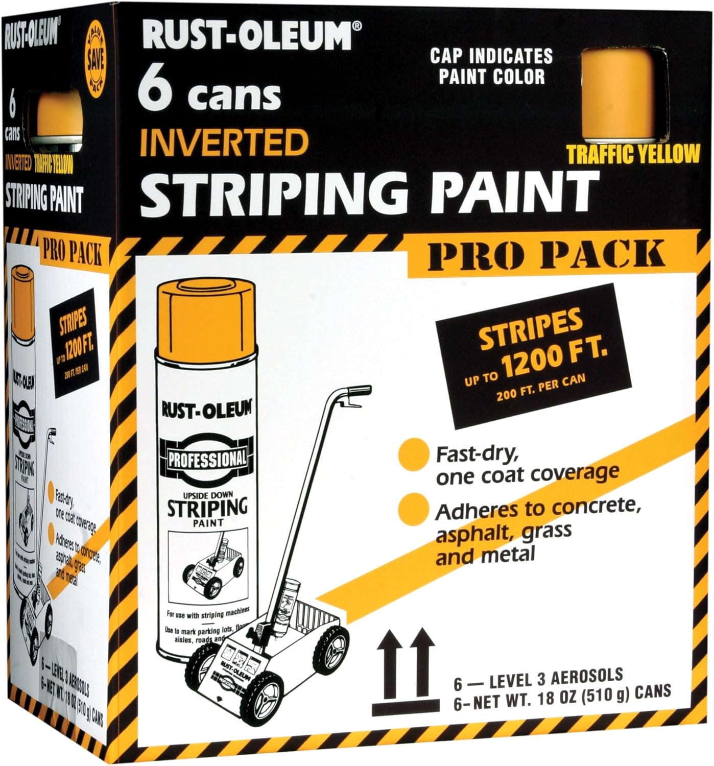 Rust-Oleum Professional Inverted Striping Spray Paint, 6 Pack