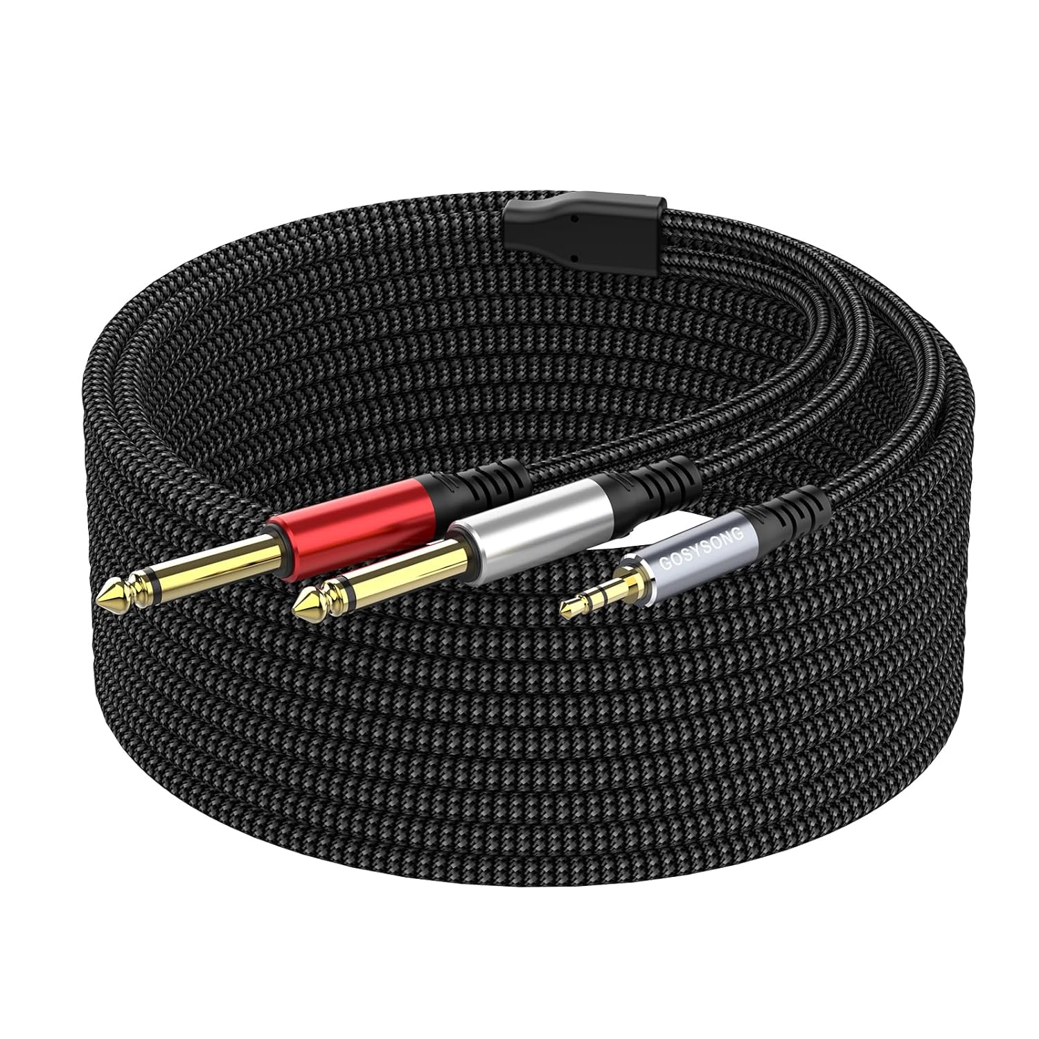 3.5mm Stereo to Dual 1/4 TS Mono Y Splitter Audio Cable Adapter
