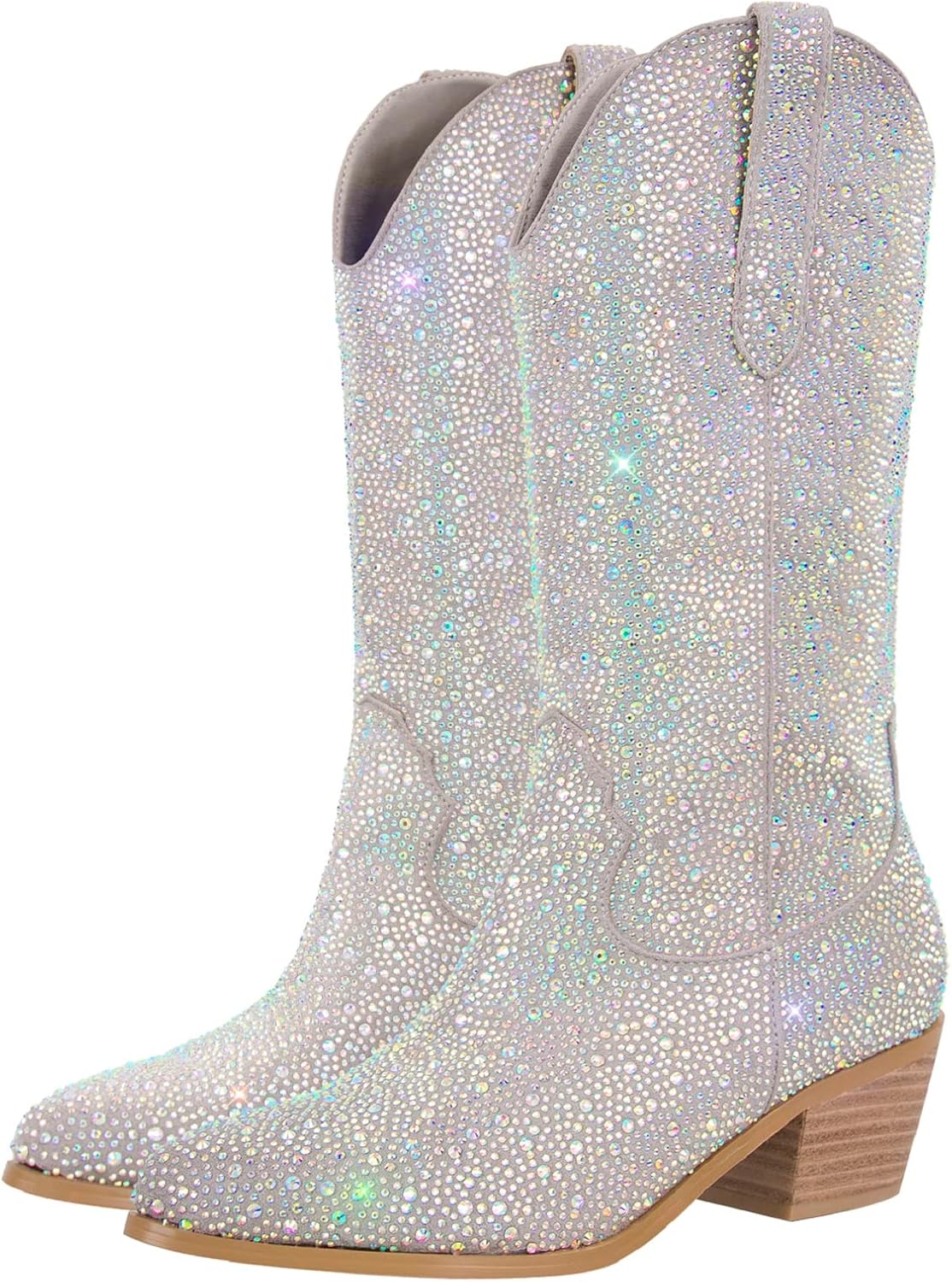 Richealnana Sparkly Rhinestones Cowboy Boots for Women