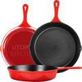 Utopia Kitchen Cast Iron Skillets 3 Piece Set - Versatile