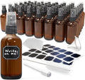 4 Oz Amber Glass Spray Bottles 48 Pack - Refillable Travel Misters