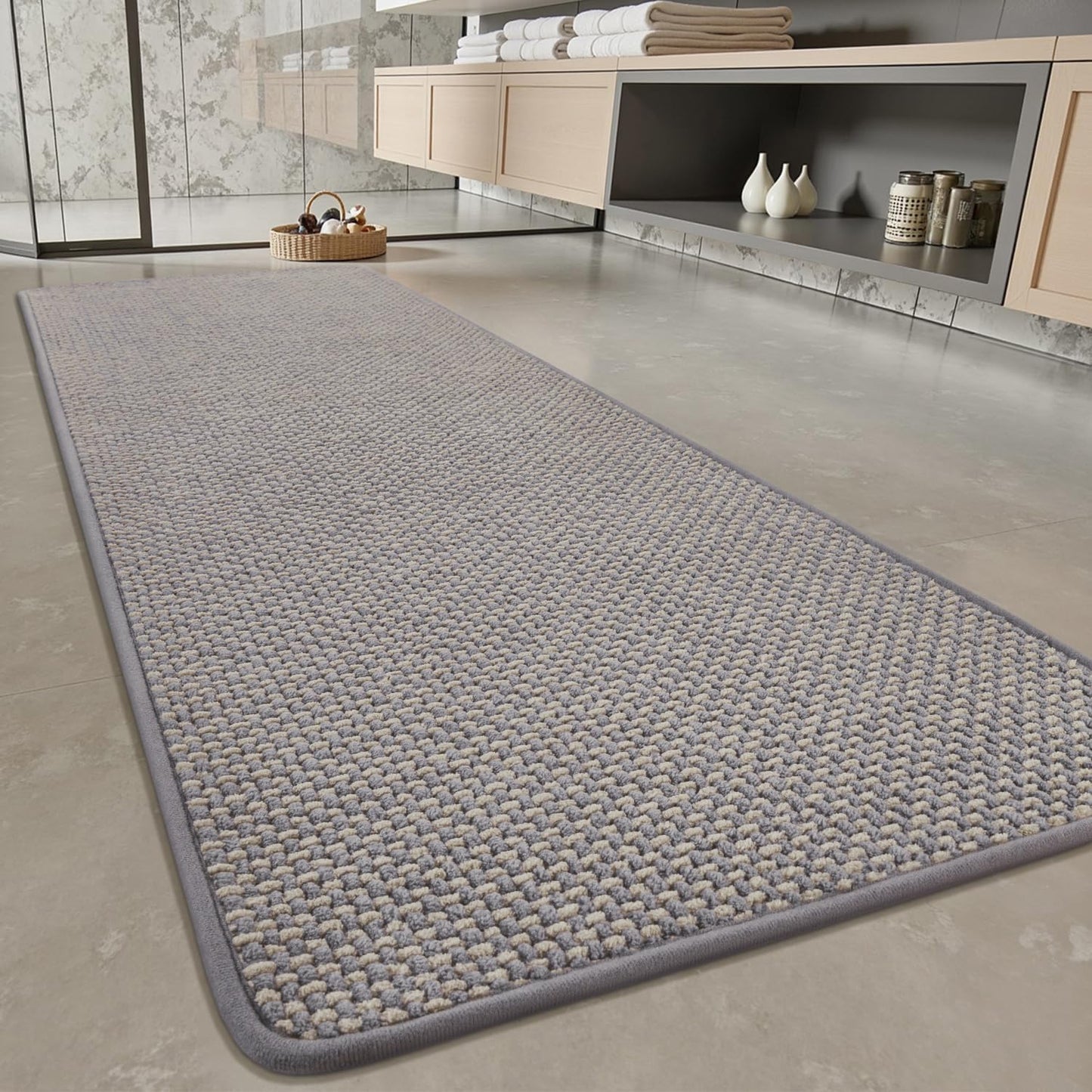 PADOOR Bath Mat Runner - Super Absorbent Chenille Design