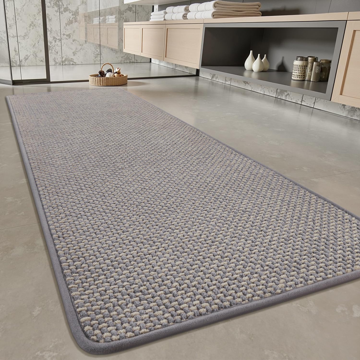 PADOOR Bath Mat Runner - Super Absorbent Chenille Design