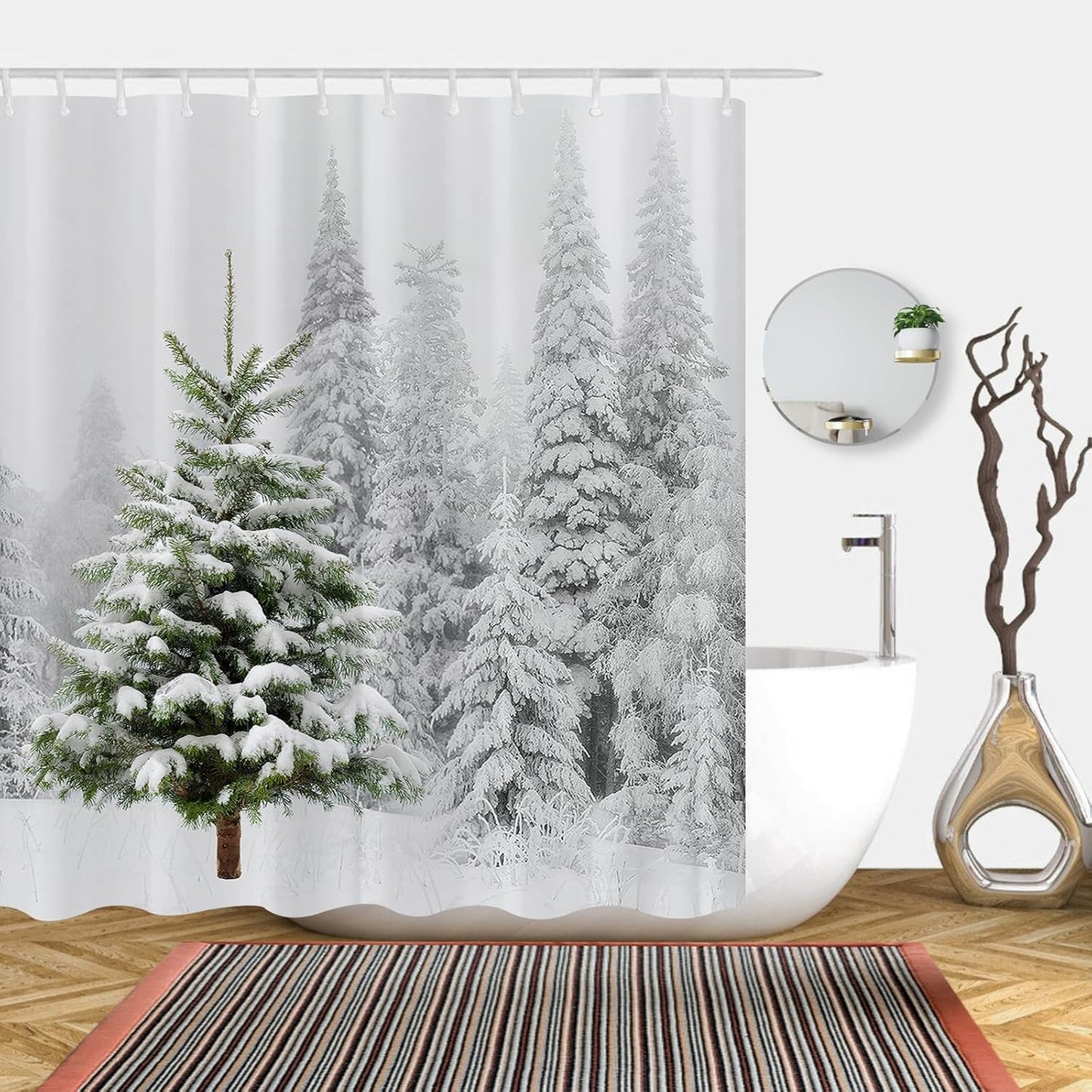 Snowfall Wonderland Shower Curtain - Durable & Waterproof - 60x72