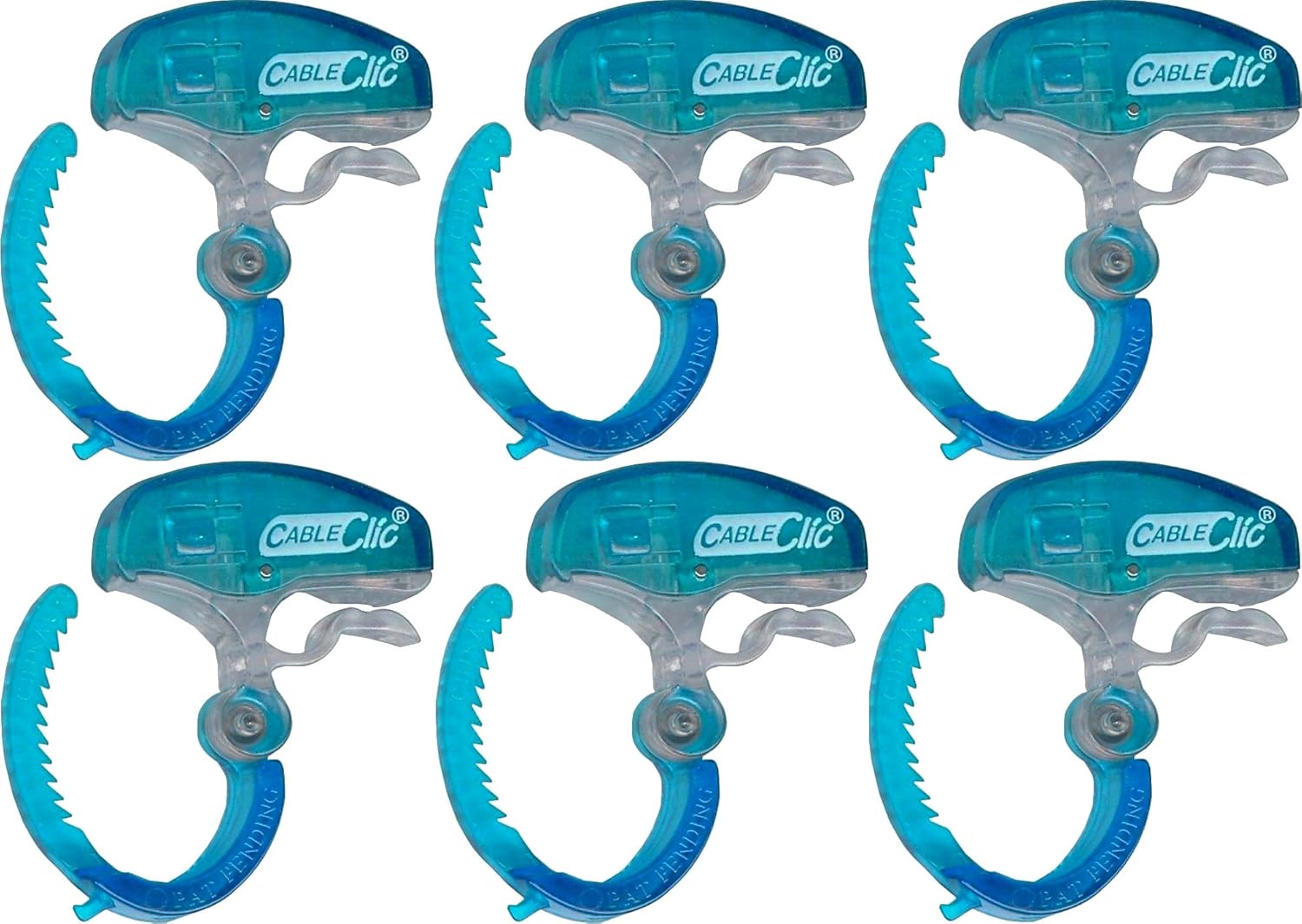 Secure Your Cables with Cable Clic - Pack of 6 (Blue)