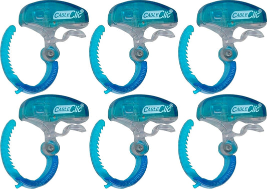 Secure Your Cables with Cable Clic - Pack of 6 (Blue)