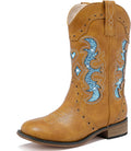 Kids Cowgirl Boots for Girls Sparkle Square Toe Mid Calf - Comfortable