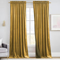 Rich Gold Brown Velvet Curtains 84 in - Thermal Light Blocking Drapes