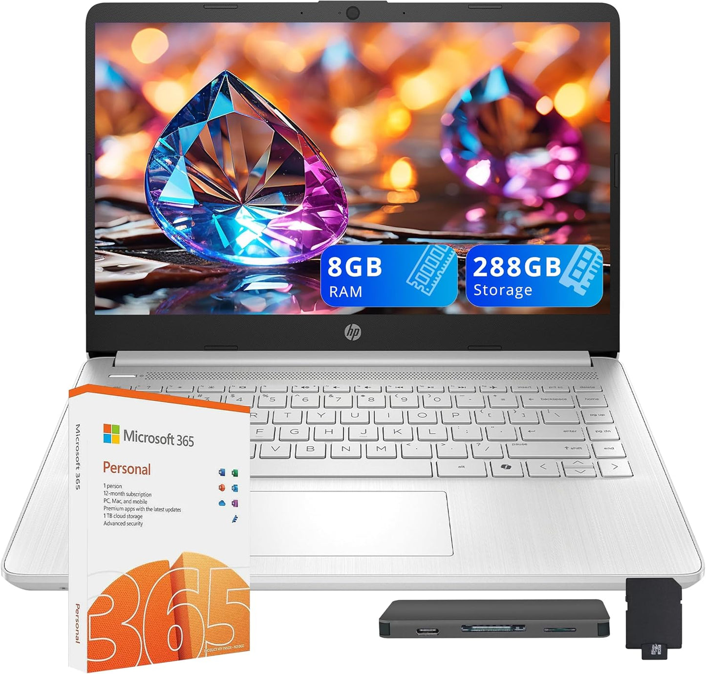 HP Stream 14 HD Laptop with Intel N150 Processor and 8GB RAM