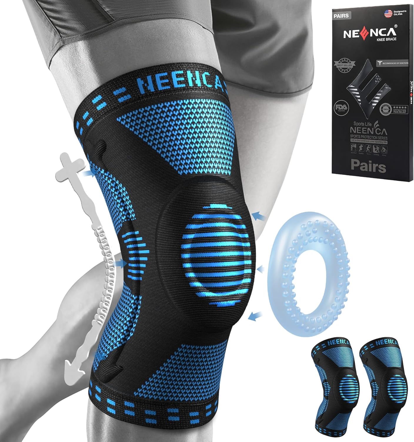 NEENCA Knee Braces for Pain Relief and Sports Protection
