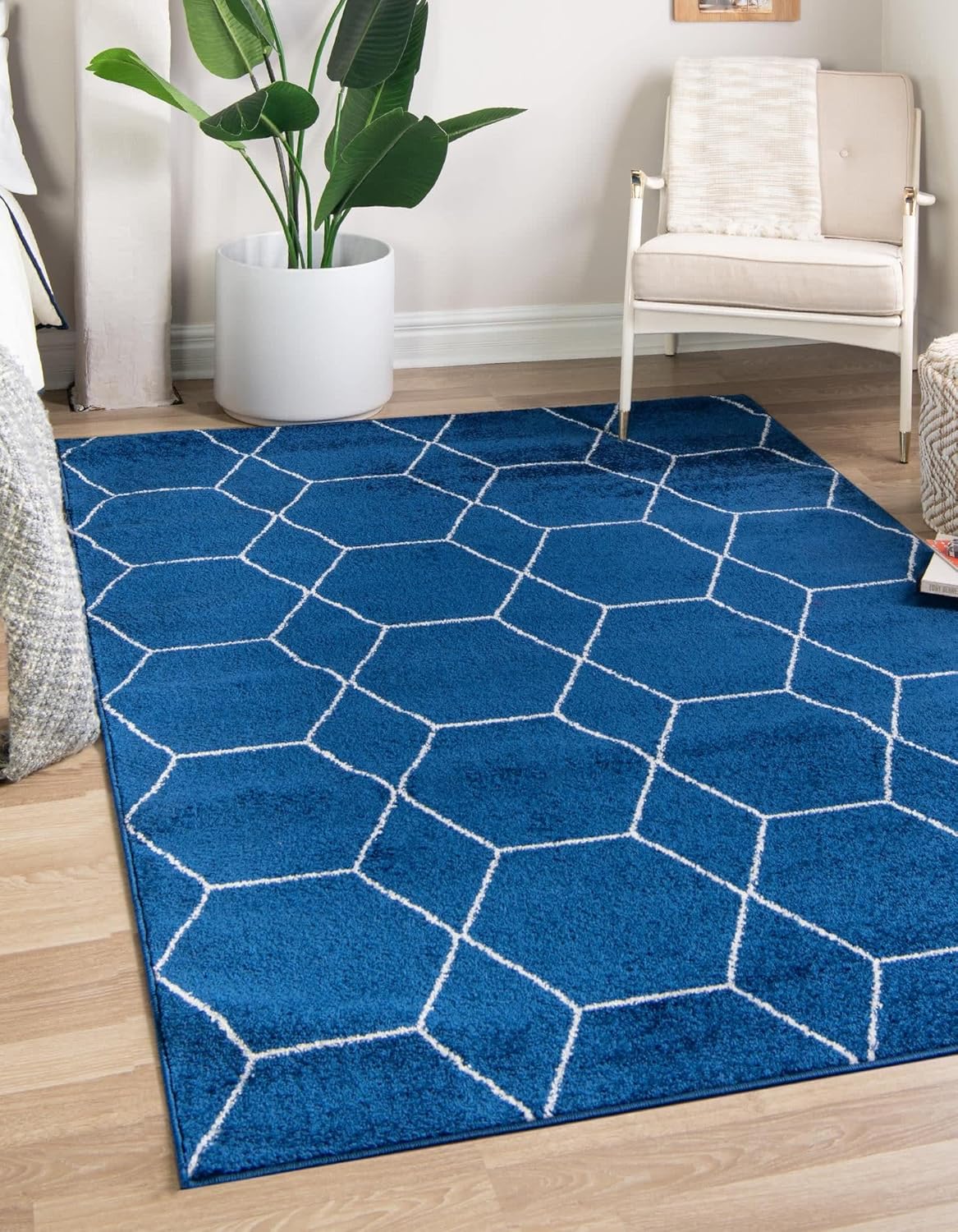 Unique Loom Trellis Frieze Collection Area Rug - Geometric Design