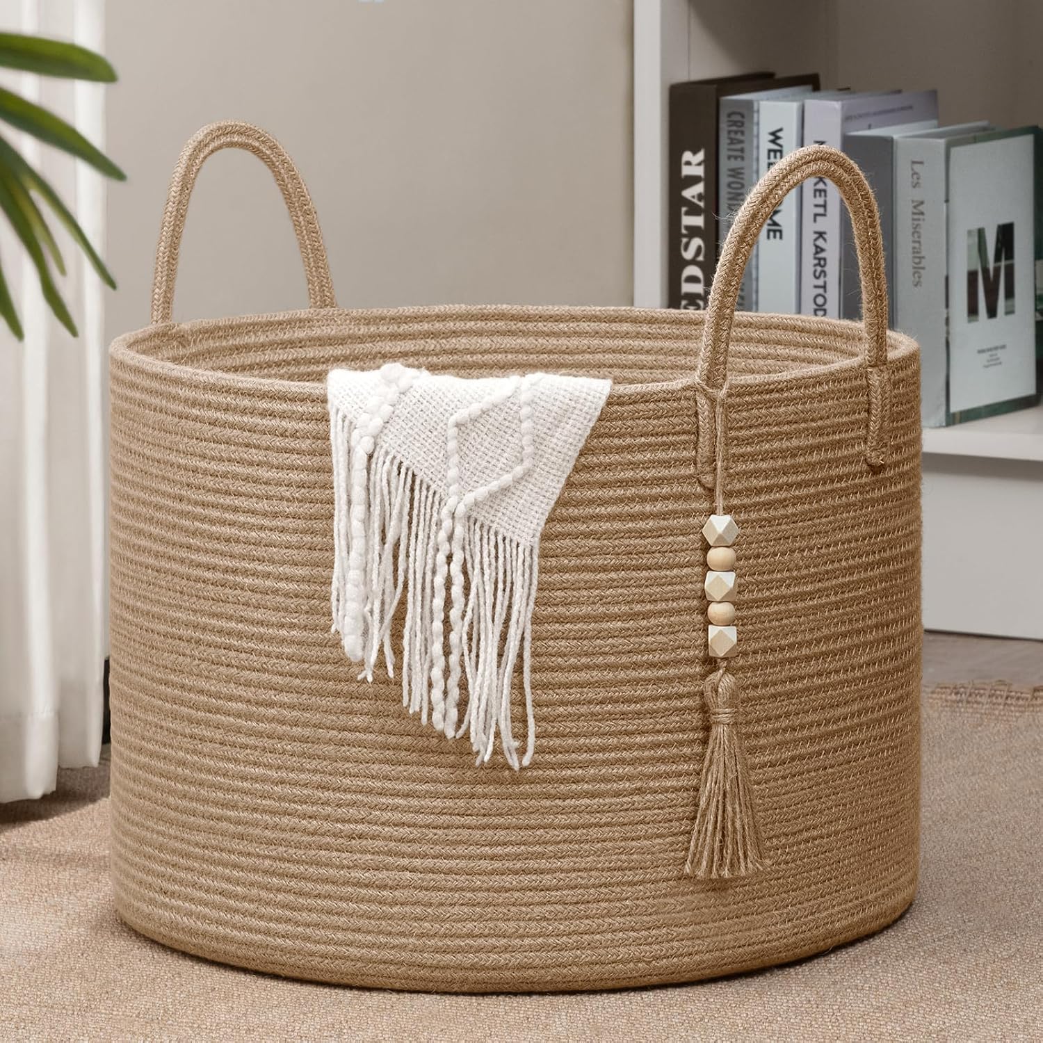 Goodpick Large Wicker Laundry Basket for Stylish Home Storage