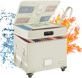 Fireproof Document Box with Lock and Wheels - Rolling 2-Layer File
