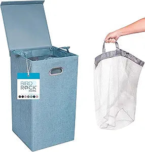 Laundry Hamper with Lid and Removable Bags for Easy Transport