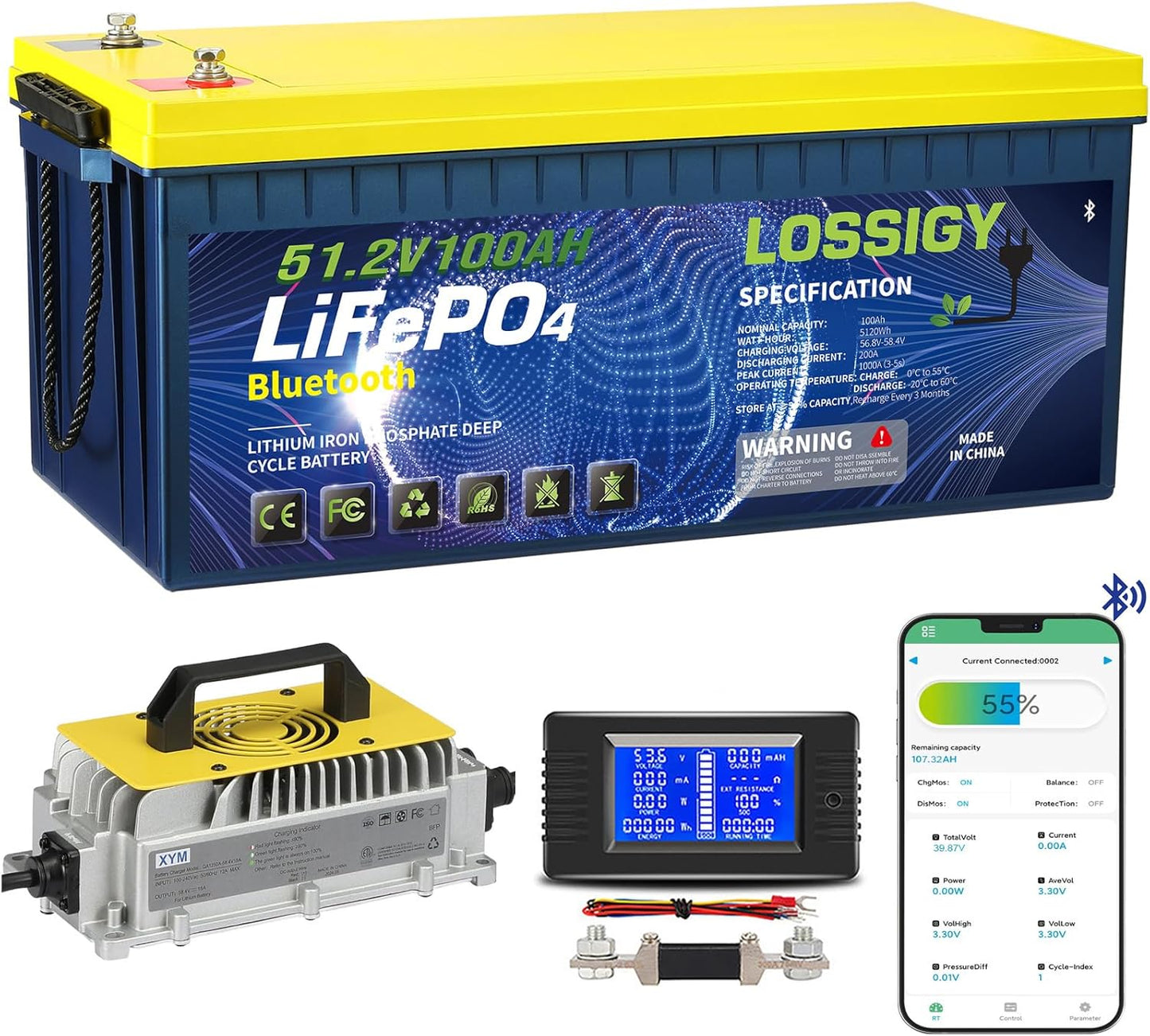 LOSSIGY 48V Lithium Golf Cart Battery with 18A Charger Review