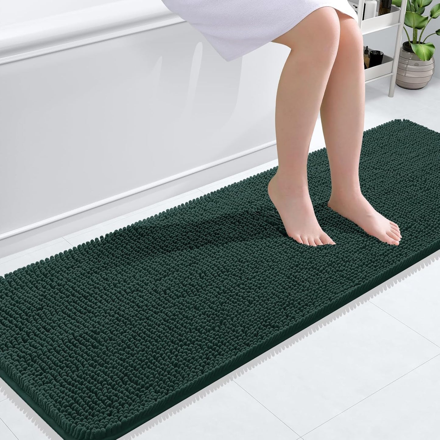 OLANLY Extra Soft Chenille Bath Rugs 59x20 for Cozy Comfort