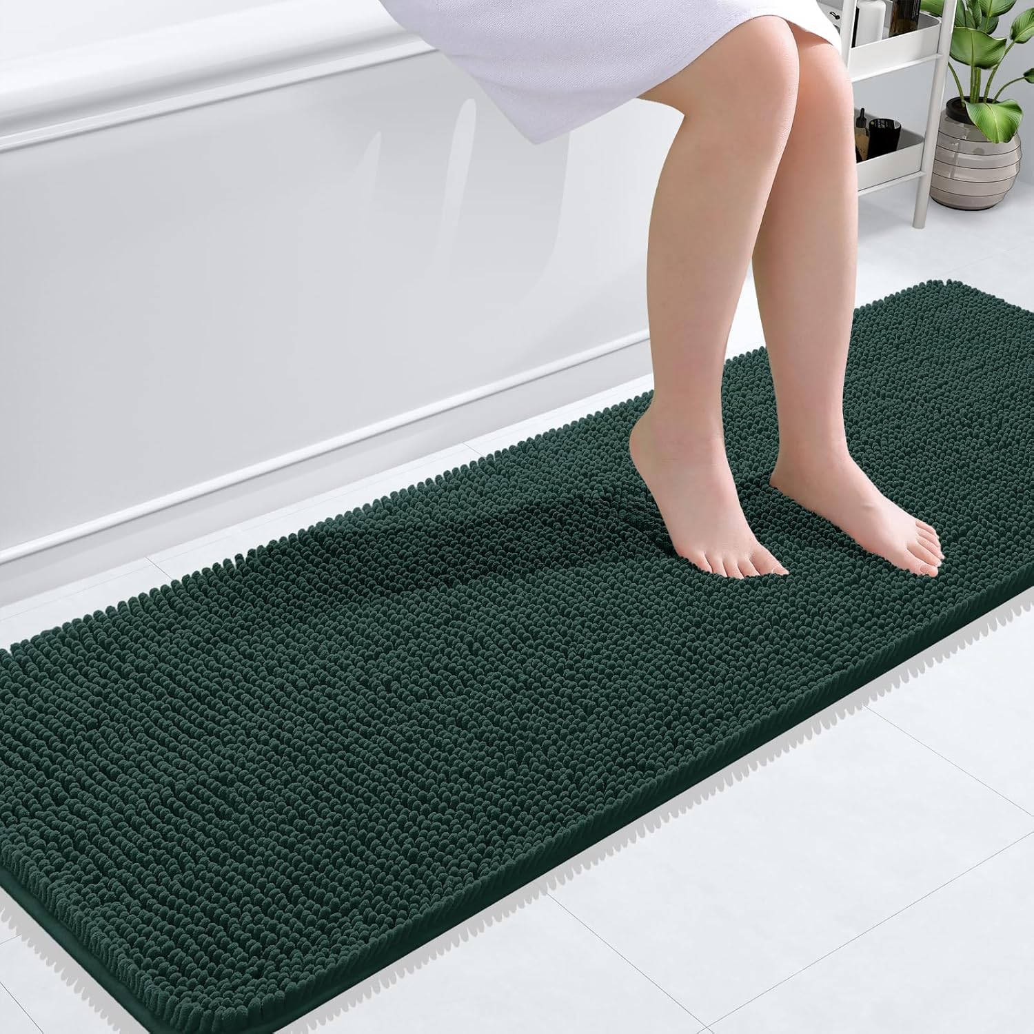 OLANLY Extra Soft Chenille Bath Rugs 59x20 for Cozy Comfort