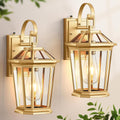Dusk to Dawn Outdoor Wall Lanterns - Gold 2-Pack VIANIS