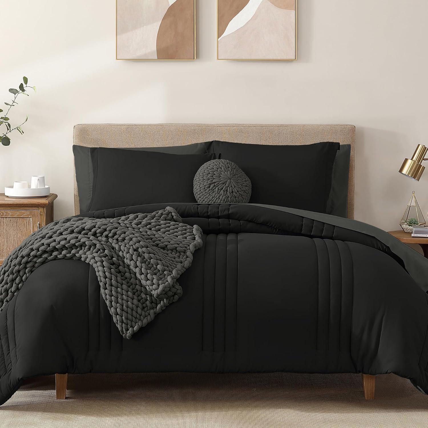 Monbix California King Comforter Set - 7 Pieces for All Seasons