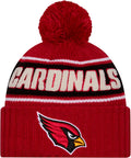 NFL Sideline Team Logo Sherpa Striped Pom Beanie - Warm Fan Hat