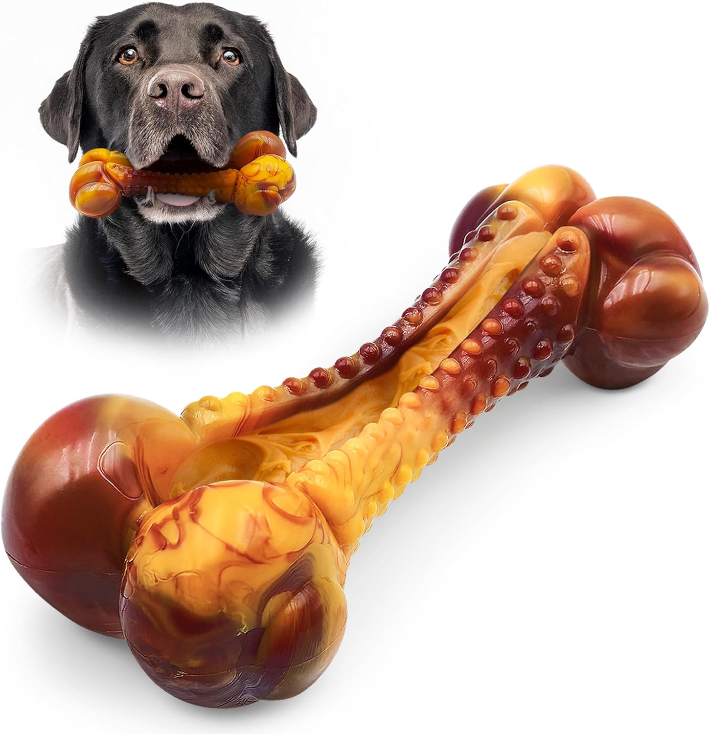Indestructible Bacon Chew Toy for Aggressive Dogs