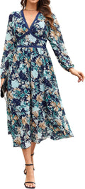 Women's Spring Wrap Maxi Dress for Casual and Elegant Occasions
