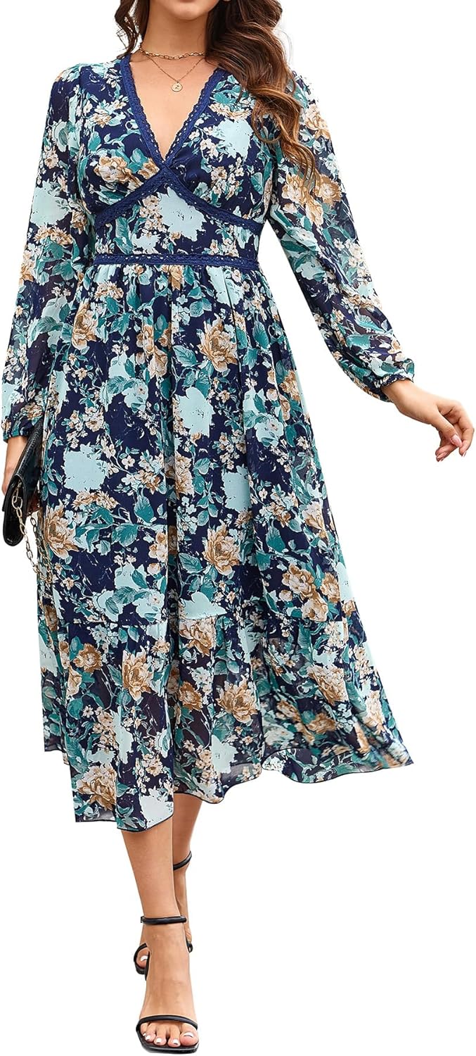 Women's Spring Wrap Maxi Dress for Casual and Elegant Occasions