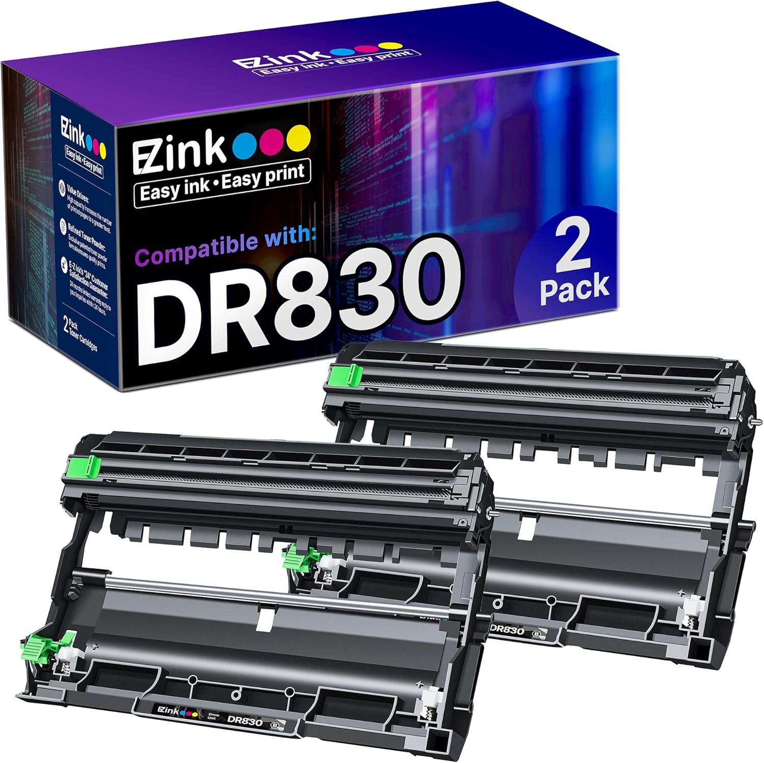 E-Z Ink DR830 Drum Unit 2 Pack for Brother Printers