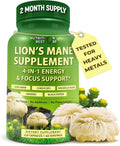 Organic Lion's Mane Supplement Capsules - Energy & Focus Support
