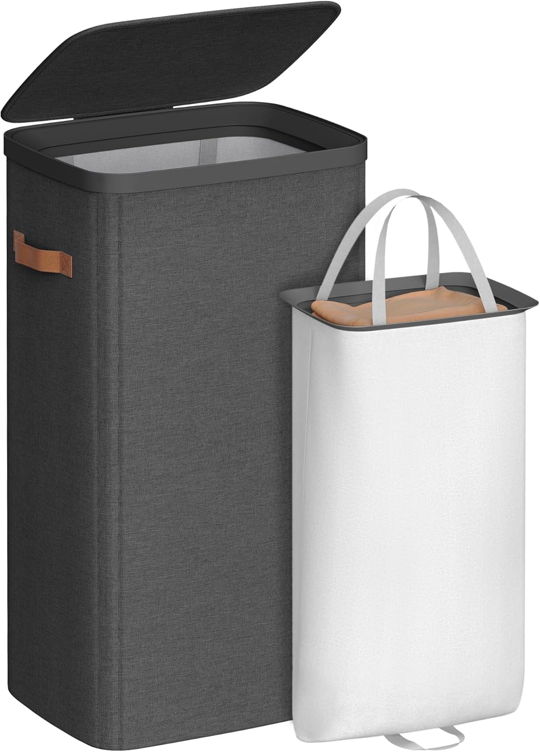 SONGMICS Laundry Basket with Lid and Removable Liner for Easy Use