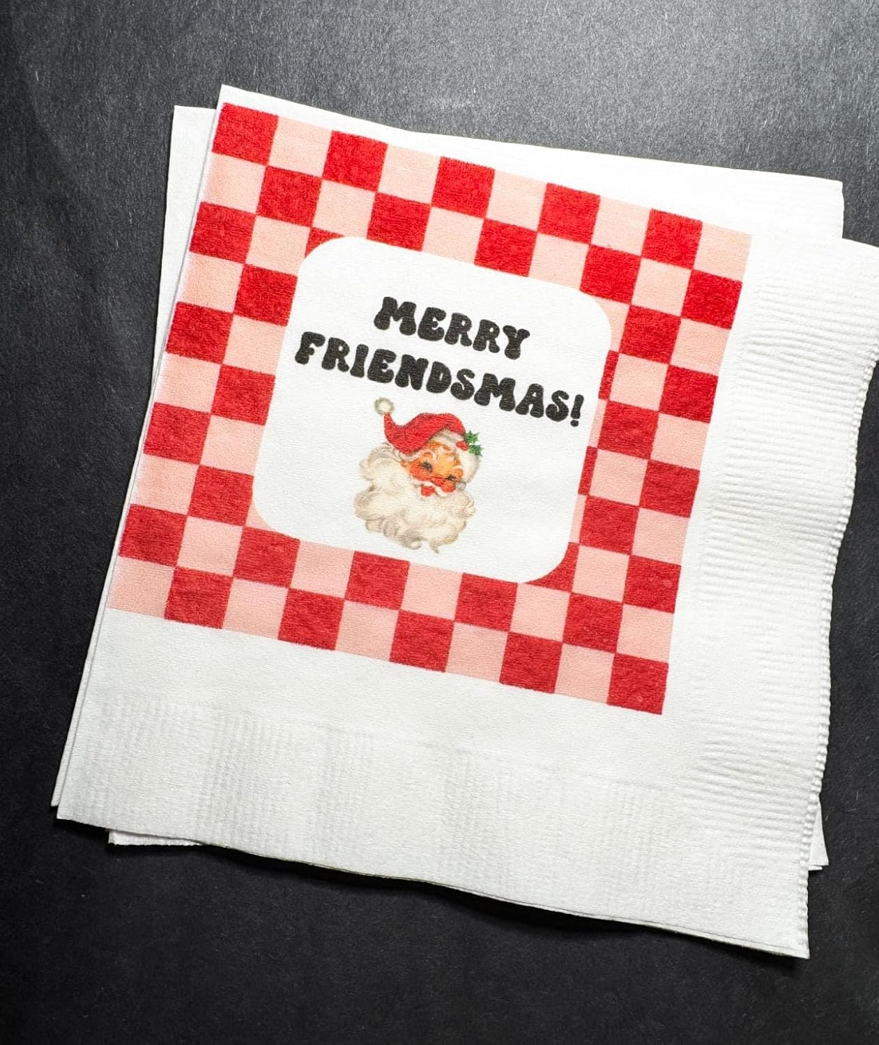 Friendsmas Vintage Santa Cocktail Napkins Set