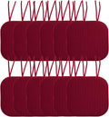 Chair Cushion Memory Foam Pads 16in x 16in - 12 Pack Wine Burgundy