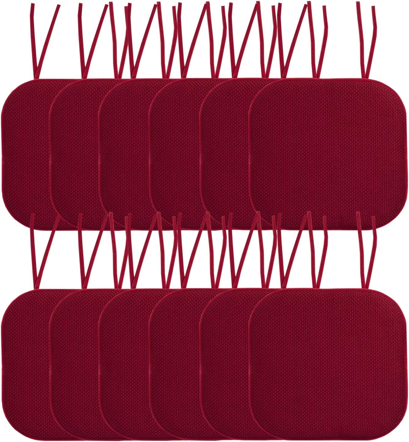 Sweet Home Collection Memory Foam Chair Cushion Pads 12 Pack