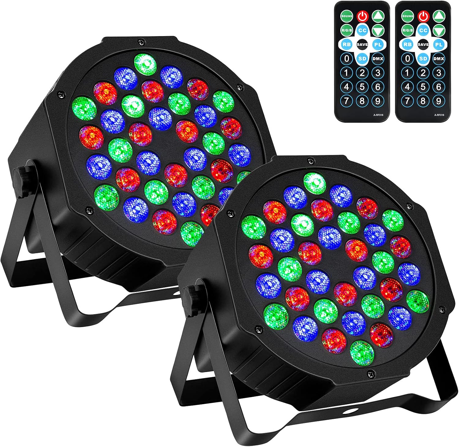 Litake DJ Par Lights - RGB 36 LED Stage Lights for Events