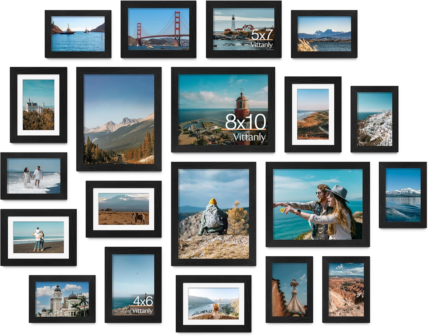 Vittanly Picture Frames Set of 20 for Collage Wall Decor