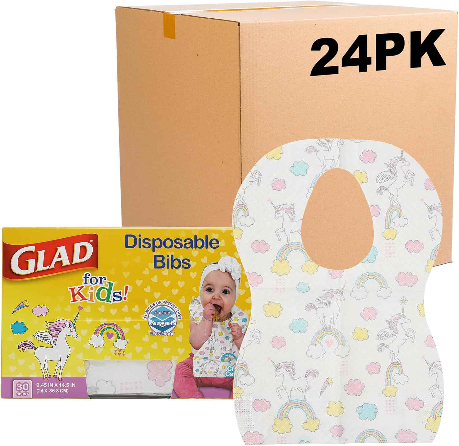 Cute Unicorn Travel Bibs for Kids