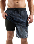 SILKWORLD Men's Swim Trunks with Compression Liner - Quick Dry Comfort