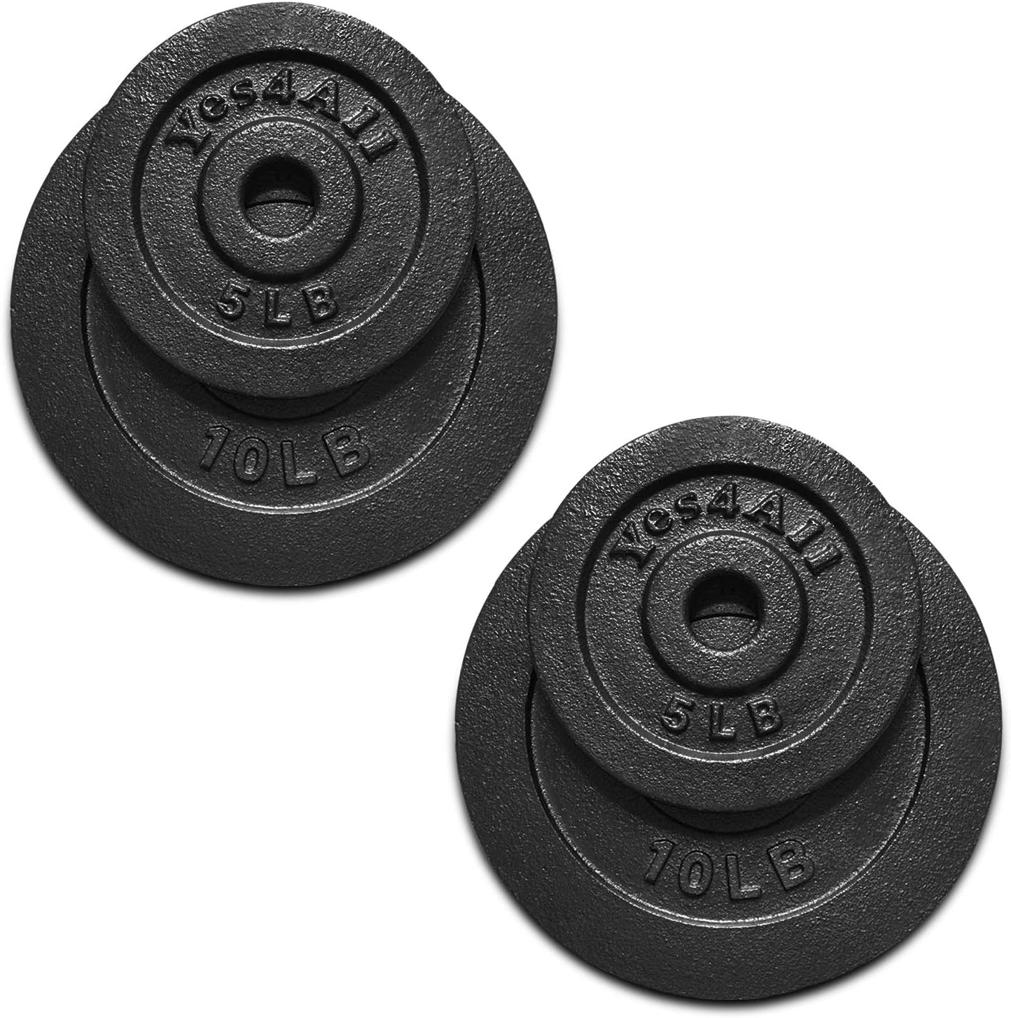 Yes4All 1.15 Inch Cast Iron Weight Plate Set for Strength Training
