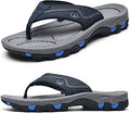Mens Leather Beach Flip Flops with Arch Support - Waterproof Sandals