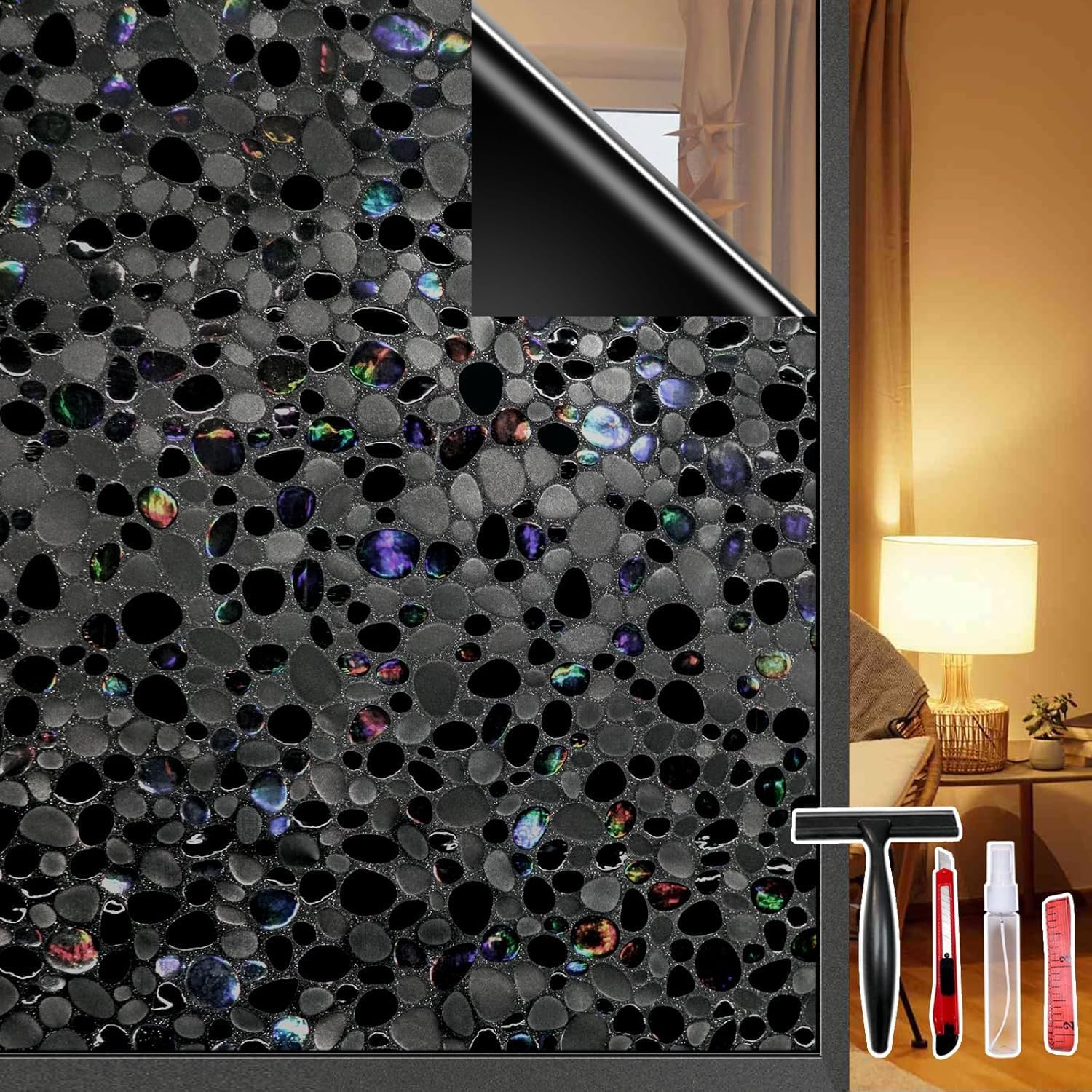 Blackout Window Film for UV Blocking and Heat Control 29.5ft x 196.8ft