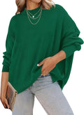Women's Long Sleeve Ribbed Knit Side Slit Pullover - Cozy Fall Staple