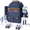 Couple Gifts 22L Picnic Basket Set Blue Insulated Backpack - Practical