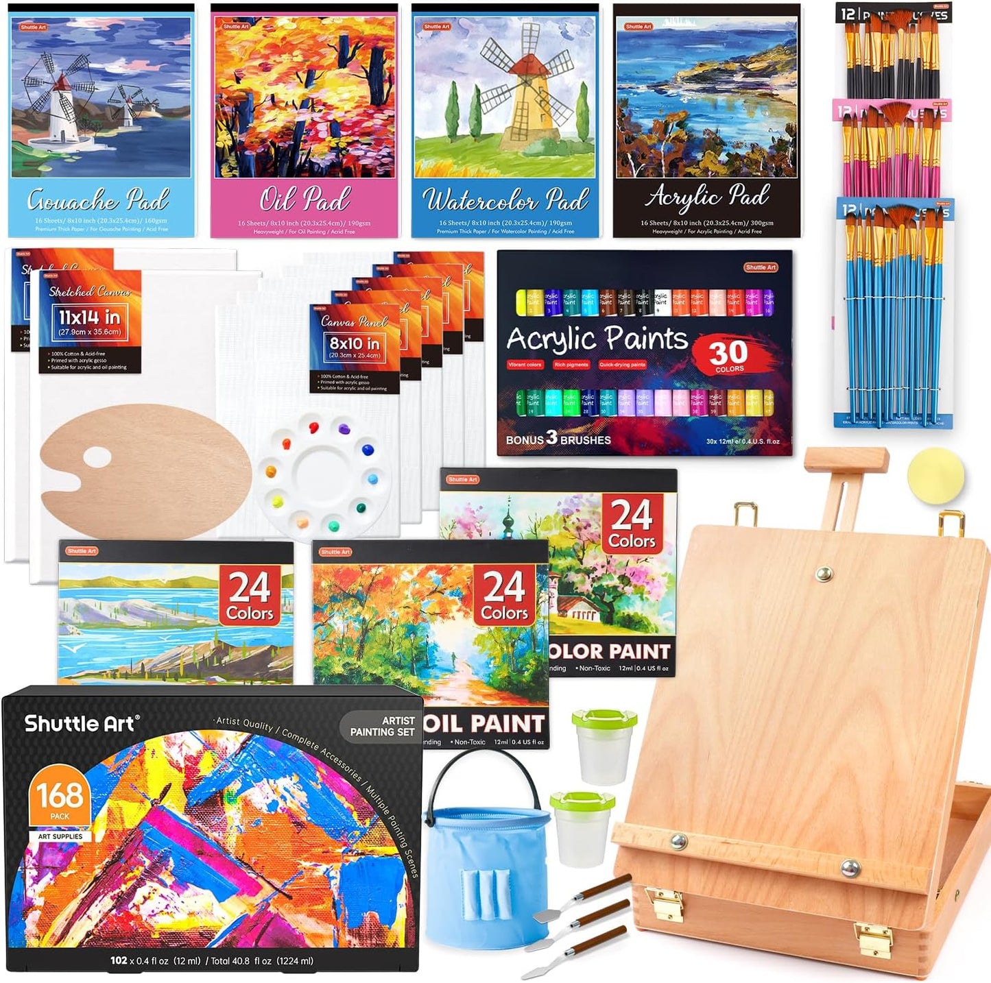 Shuttle Art 168 Pcs Artist Painting Kit for All Skill Levels