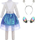 Girls Alien Costume Kids Cosmic Galaxy Costume 4PCS - Fun Halloween
