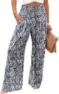 Elastic High Waisted Palazzo Pants Womens - Comfortable Wide Leg