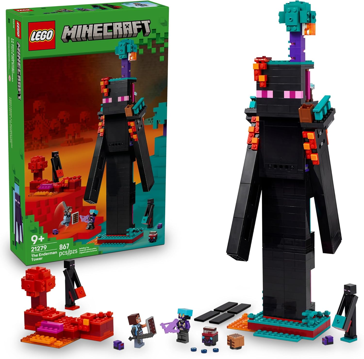LEGO Minecraft The Enderman Tower Building Toy for Kids Ages 9